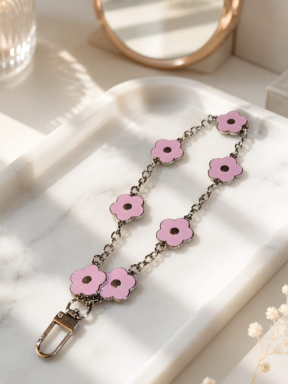 Pink Floral Chain Accessory Strap - Women Accessories